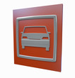 Car parking red sign isolated on a white background