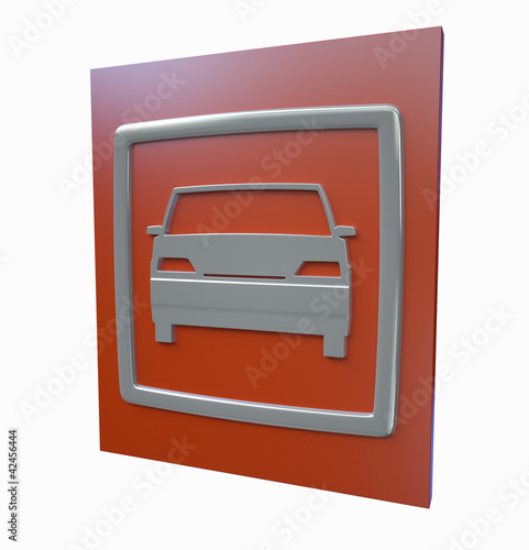 Illustration: Car parking red sign isolated on a white background Car parking red sign isolated on a white background