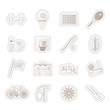 Simple Sports gear and tools icons - vector icon set