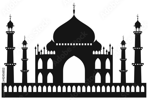 Vektor: Taj-mahal temple silhouette Taj-mahal temple silhouette