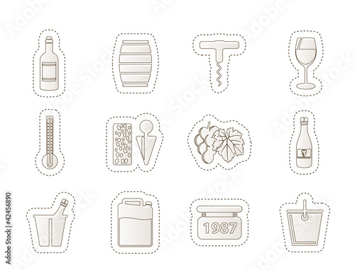 Vektor: Wine and drink Icons - Vector Icon Set Wine and drink Icons - Vector Icon Set