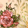 Grungy eps10 background with roses