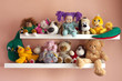 toys child in the room on the shelf