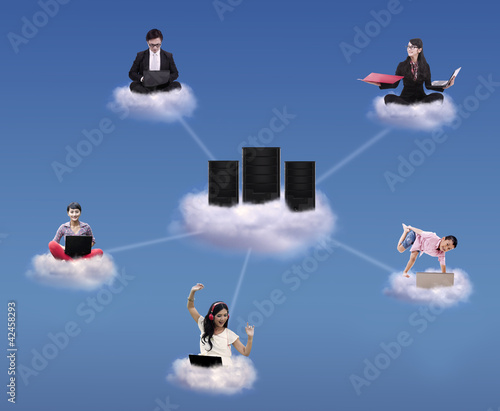 Photo: Cloud computing concept Cloud computing concept