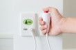 hand pushing nurse call button