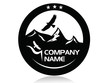 Mountain peaks and eagle,logo,icon,sign,vector