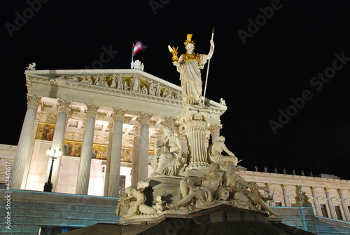 Photo: Austrian Parliament by night, Vienna Austrian Parliament by night, Vienna