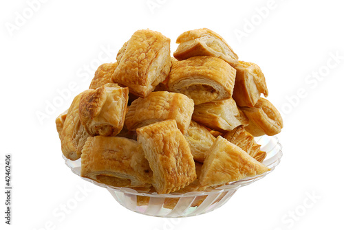 Photo: Bourekas pile in glass bowl Bourekas pile in glass bowl