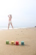 LOVE - written on wood cubes at the beach