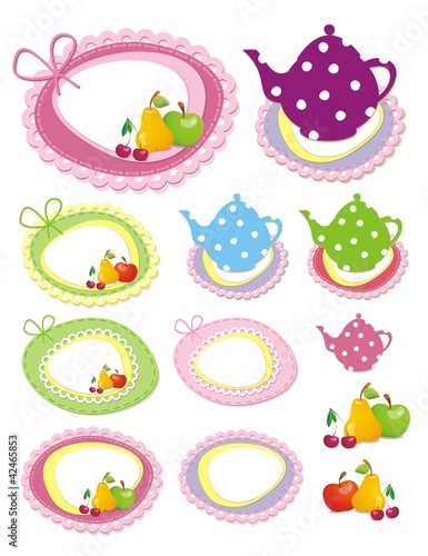 Vektor: Adorable scrapbook kitchen elements. Vector illustration. Adorable scrapbook kitchen elements. Vector illustration.