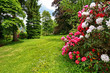 Photo: Beautiful, English garden in springtime Beautiful, English garden in springtime