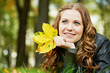 Woman at autumn outdoors