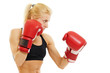Foto: boxer woman with red boxing gloves boxer woman with red boxing gloves