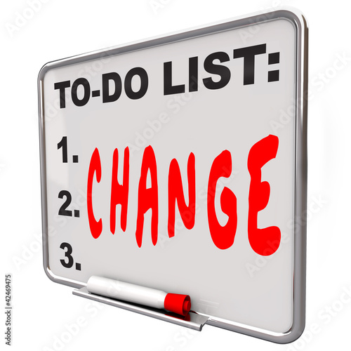 Illustration: To-Do List Change Word Dry Erase Board Improve To-Do List Change Word Dry Erase Board Improve