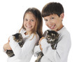 Siblings with Kitties