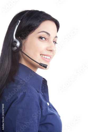 Foto: Businesswoman Wearing a Headset Businesswoman Wearing a Headset
