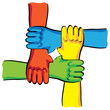 symbolic teamwork hands connection - illustration