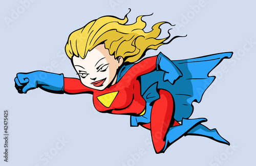 Vector: Super girl flying Super girl flying