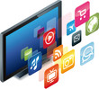 Vector: Vector Illustration SmartTV with Icons Vector Illustration SmartTV with Icons
