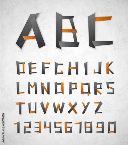 Vector: Alphabet from paper Alphabet from paper