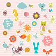 Cute babyish stickers set
