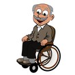 Illustration: Opa im Rollstuhl Opa im Rollstuhl