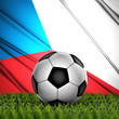 Illustration: soccer ball on grass on National Flag. Country Czech Republic soccer ball on grass on National Flag. Country Czech Republic