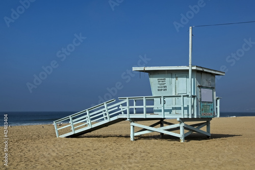 Photo: Lifeguard observation tower station at Santa Monica beach Lifeguard observation tower station at Santa Monica beach