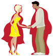 Ilustração vetorial : Dieting couple Dieting couple