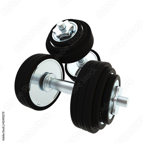 Illustration: Heavy metal dumbbell pair of two Heavy metal dumbbell pair of two