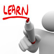 Learn Word Written Man With Marker Teaching
