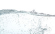 Waves of water with lots of bubbles, over white