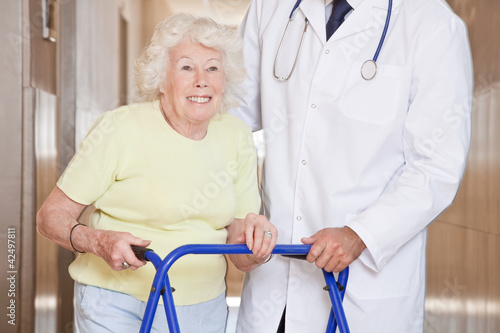 Photo: Doctor and Woman with Zimmerframe Doctor and Woman with Zimmerframe