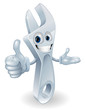 Vettoriale: Adjustable spanner mascot illustration Adjustable spanner mascot illustration