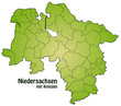 Bundesland Niedersachsen mit Landkreisen