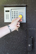 Close-up of uses intercom