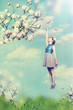 Photo: art collage with beautiful woman art collage with beautiful woman