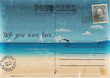 Vintage summer postcard. Vector illustration.