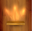 Vector wooden empty realistic bookshelf