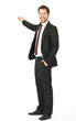 business mann zeigt