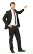 business mann zeigt