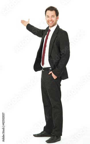 Foto: business mann zeigt business mann zeigt