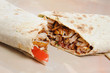 Lavash with chicken and vegetables