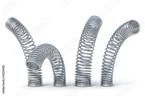 Illustration: metal springs 3d render illustration metal springs 3d render illustration