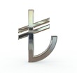 Turkish lira symbol 3d metal. New symbol.