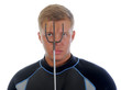 underwater hunter in full  equipment
