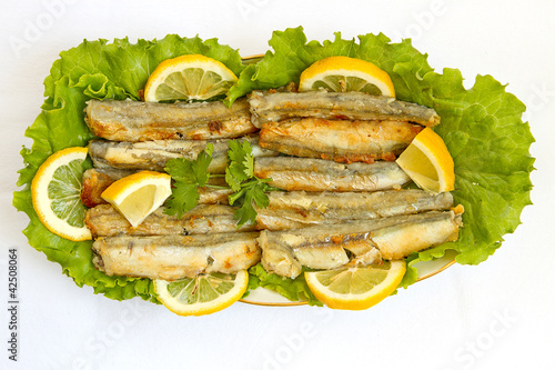 Photo: Grilled Capelin, top view Grilled Capelin, top view