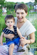 Young mother with son outdoor