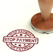 Illustration: Stop Payment Stamp Shows Bill Transactions Denied Stop Payment Stamp Shows Bill Transactions Denied