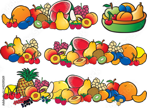 Vektor: fresh color fruit collection vector fresh color fruit collection vector